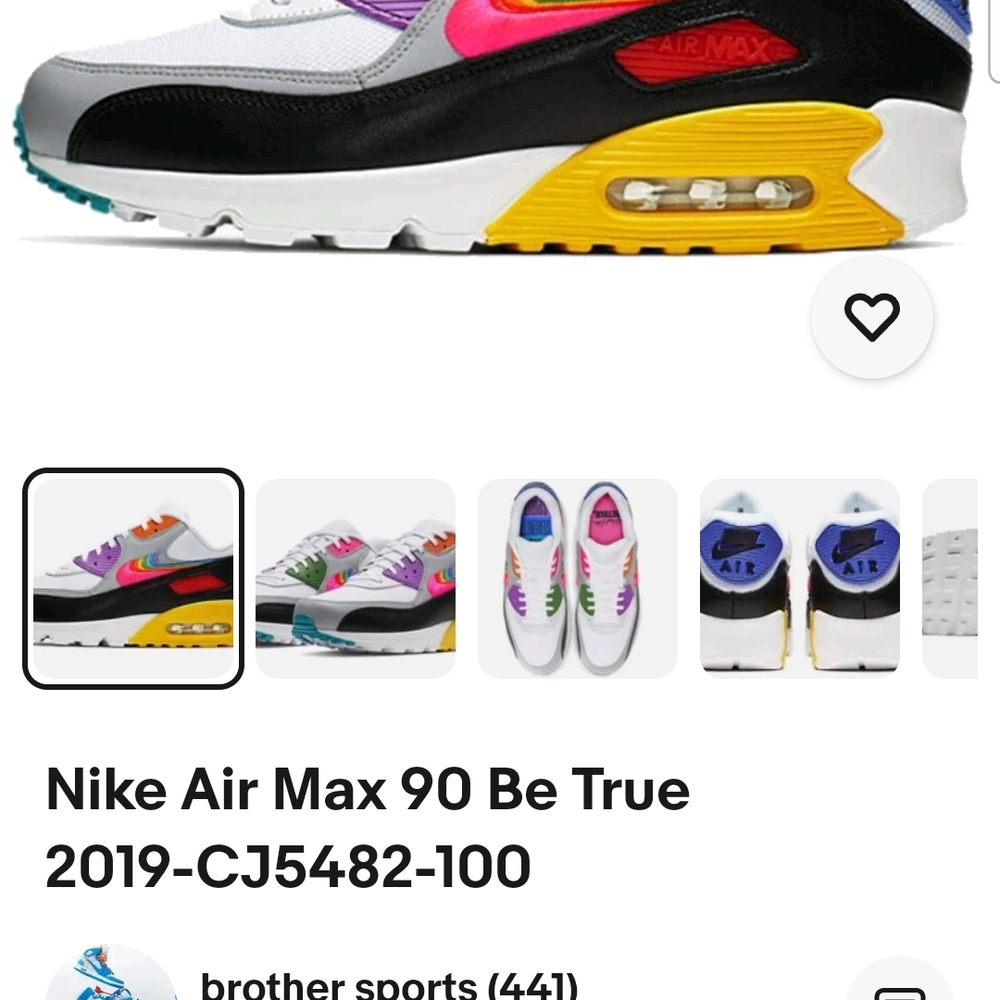 New Nike Air Max Rainbow Accent White Black Sneakers NEW - Picture 6 of 7